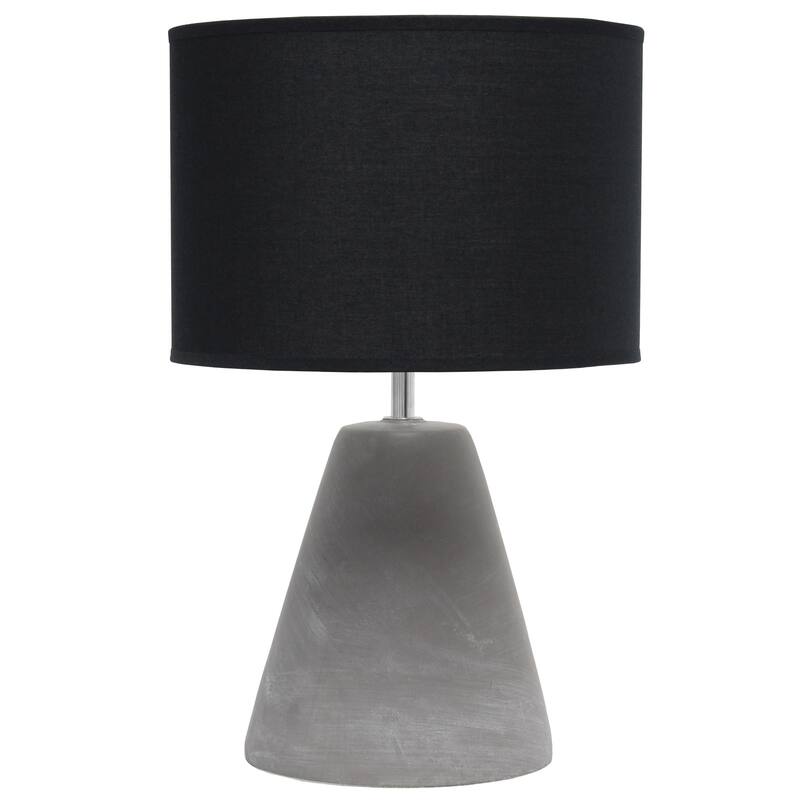 Tapered Concrete Table Lamp with Drum Shade - 14.25" - Black