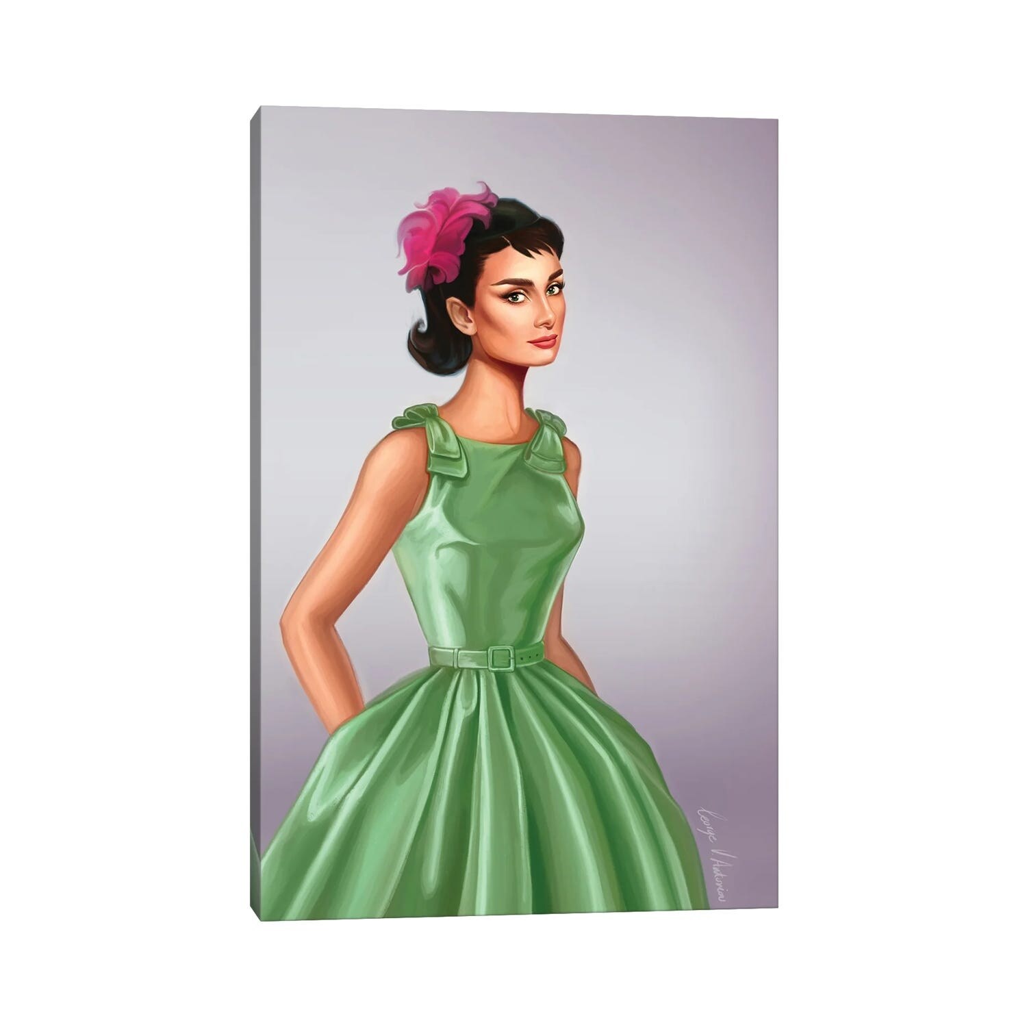 audrey hepburn green dress Polka Dots Halter Audrey Hepburn Style 1950S Vintage Dress With Bow Backless Green / L