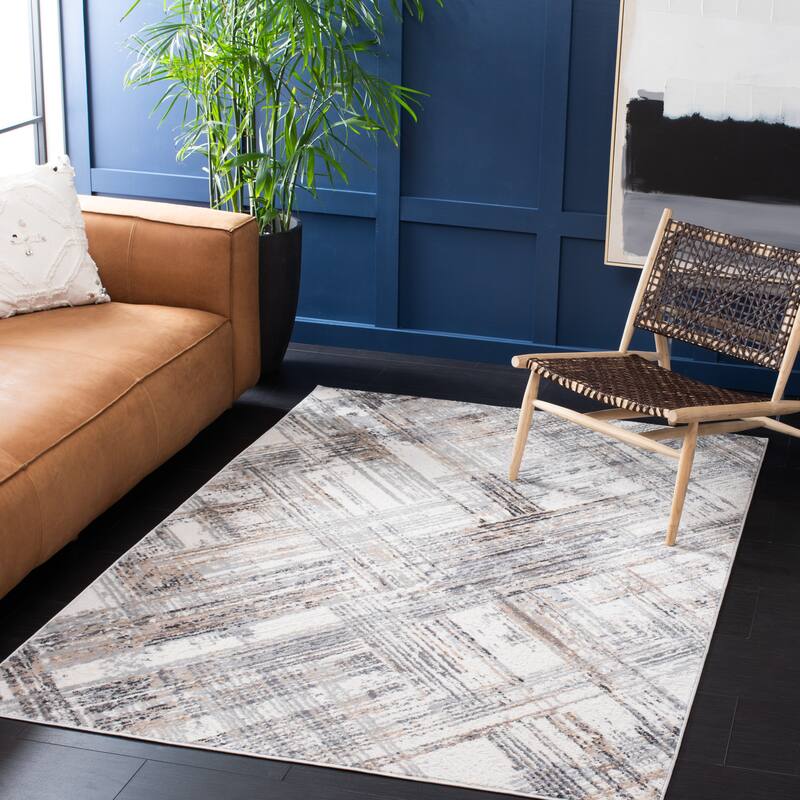 SAFAVIEH Shivan Cristele Modern Abstract Rug - 9' x 12' - Ivory/Grey