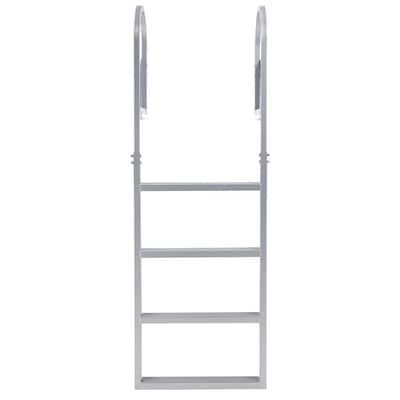 Flip Up Dock Ladder 350lbs 4-Steps for Lake, Pool