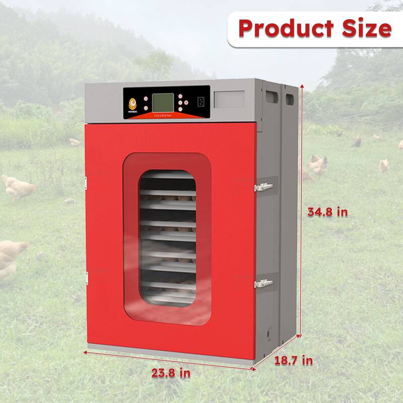 Roomfitters Egg Commercial Incubator, Automatic Digital Hatcher with Turner for Poultry Chicken Duck, Red