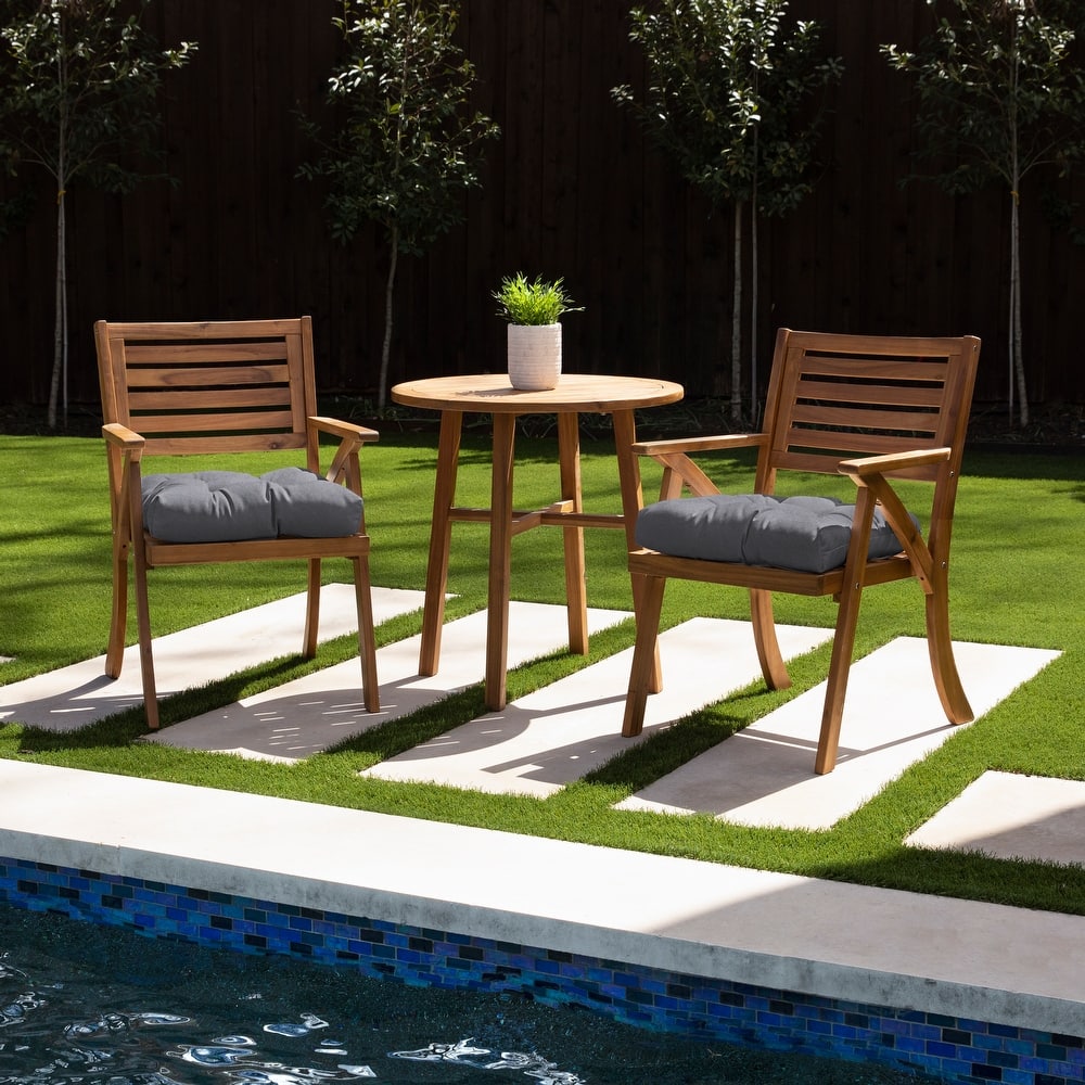 Sorra Home Tufted Chair Cushion Round U-Shaped Back 16 x 16 x 3" (Set of 2)