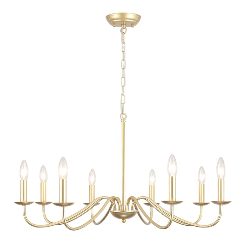 8-Light Farmhouse Candle Chandelier for Bedroom, Kitchen, Living Room and Foyer