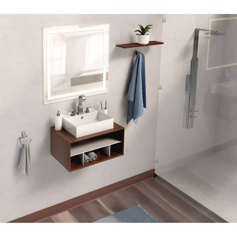 Rectangular Wall Mount Basin with Faucet Drilling Options and Overflow