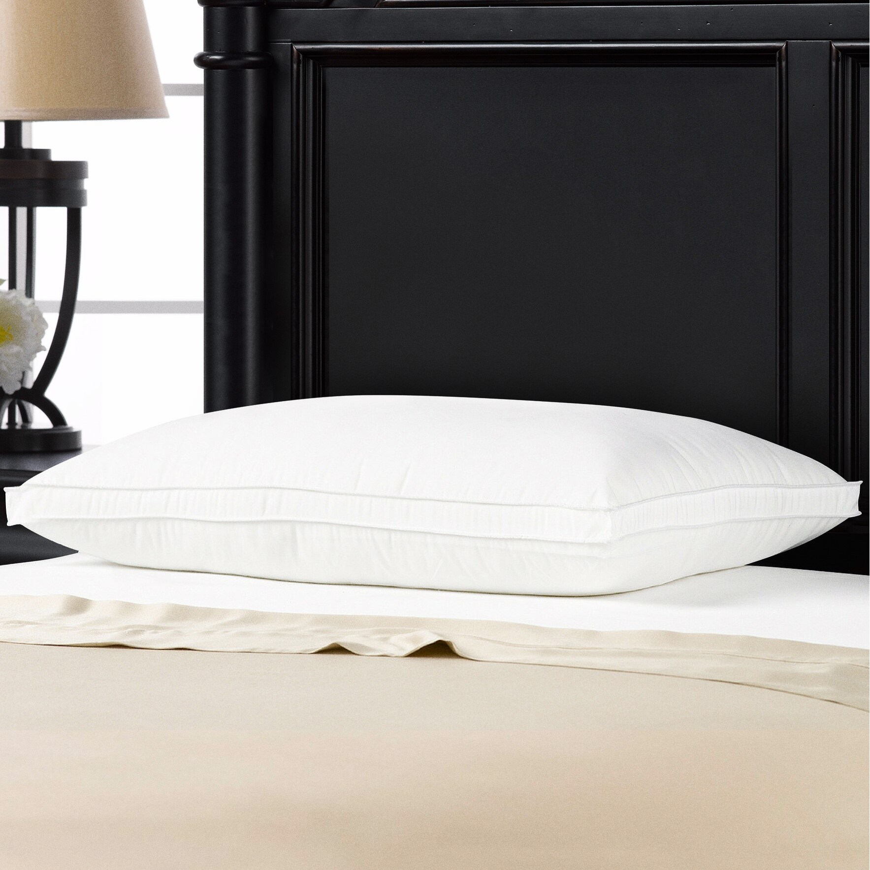Ella Jayne Hotel Collection Gusseted Gel Fiber Filled Med/Firm Overstuffed  Pillow - Best for Side/Back Sleeper - White