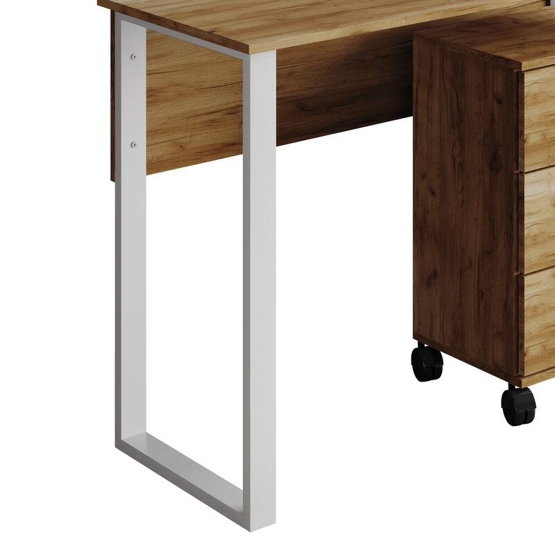 CraftPorch Luxury Writing Table with Drawer Cabinet