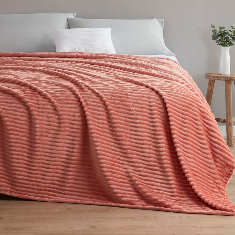 Nestl Cut Plush Fleece Throw Blanket - Lightweight Super Soft Fuzzy Luxury Bed Blanket for Bed