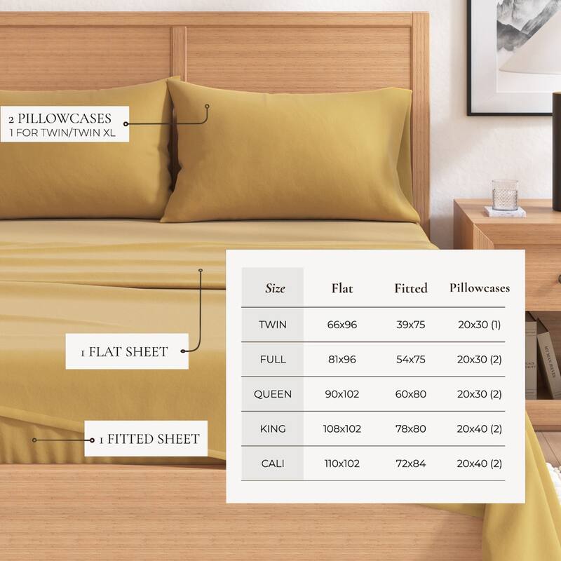 Linery & Co. Turkish Cotton Double-Brushed Solid Color Flannel Bed Sheet Set