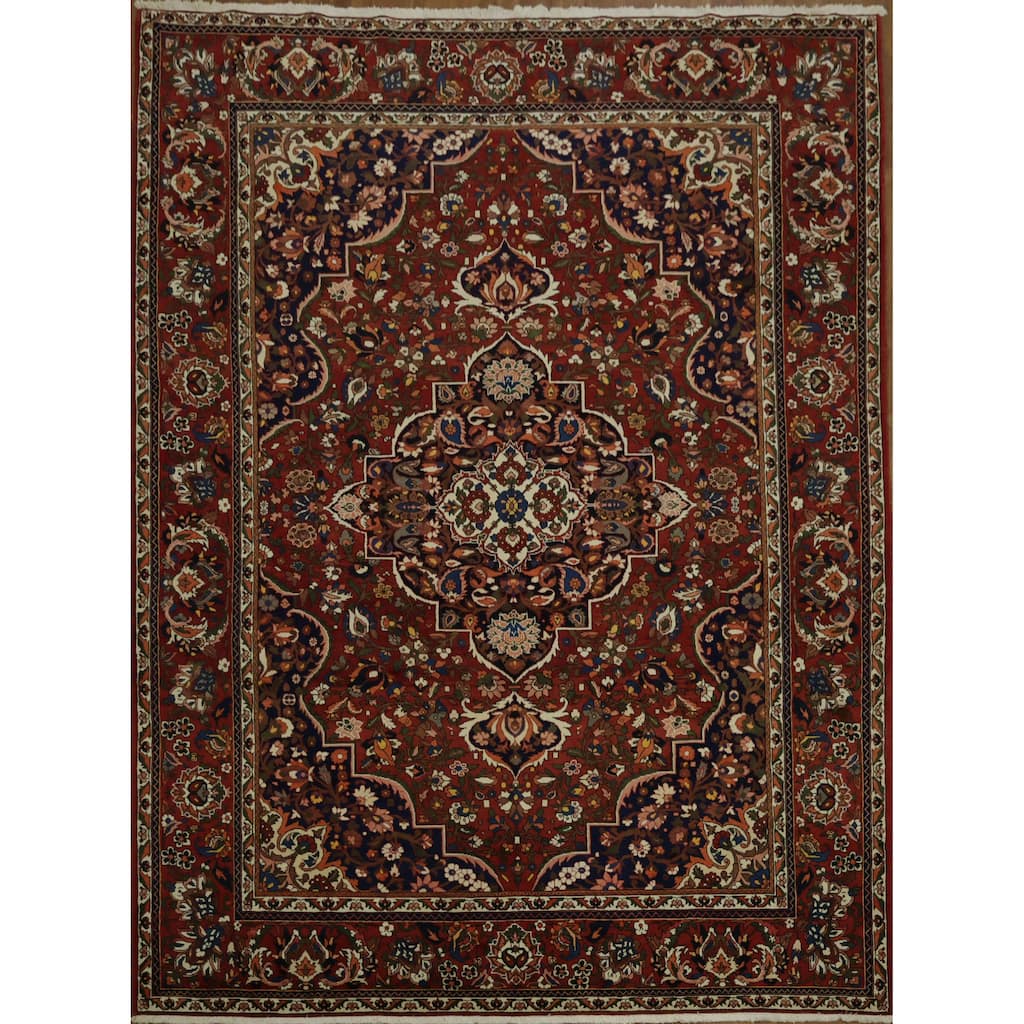 Hand Knotted Oriental 100% Wool Carpet Traditional Floral Red Bakhtiari Area Rug - 13' 1'' X 9' 9''