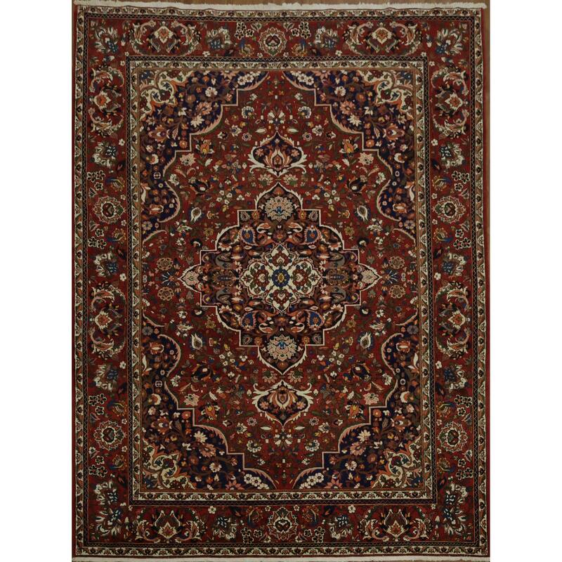 Hand Knotted Oriental 100% Wool Carpet Traditional Floral Red Bakhtiari Area Rug - 13' 1'' X 9' 9''