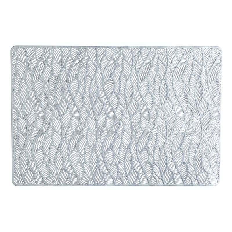 Home Details 4 Pack Vine Laser Cut Placemat - Silver - 17.7" x 11.8"