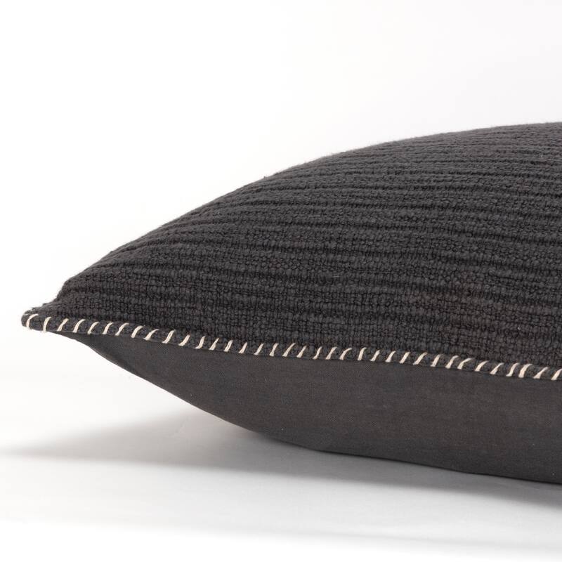Rizzy Home Textured Stripe Woven Solid Throw Pillow Cover