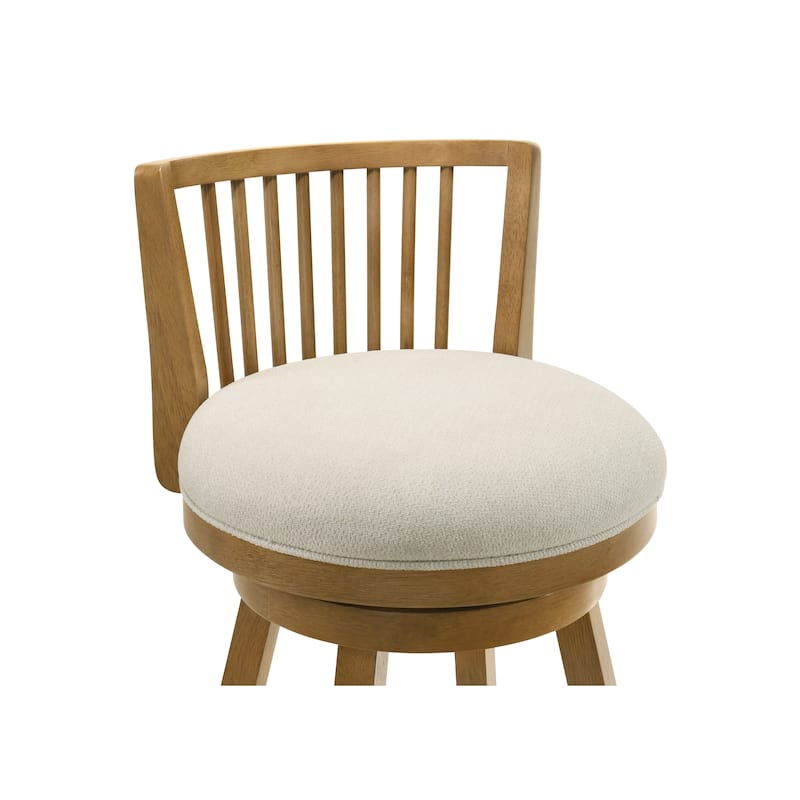 Harper Modern Swivel Bar Stool, Upholstered Counter Height Chair with Solid Wood Frame