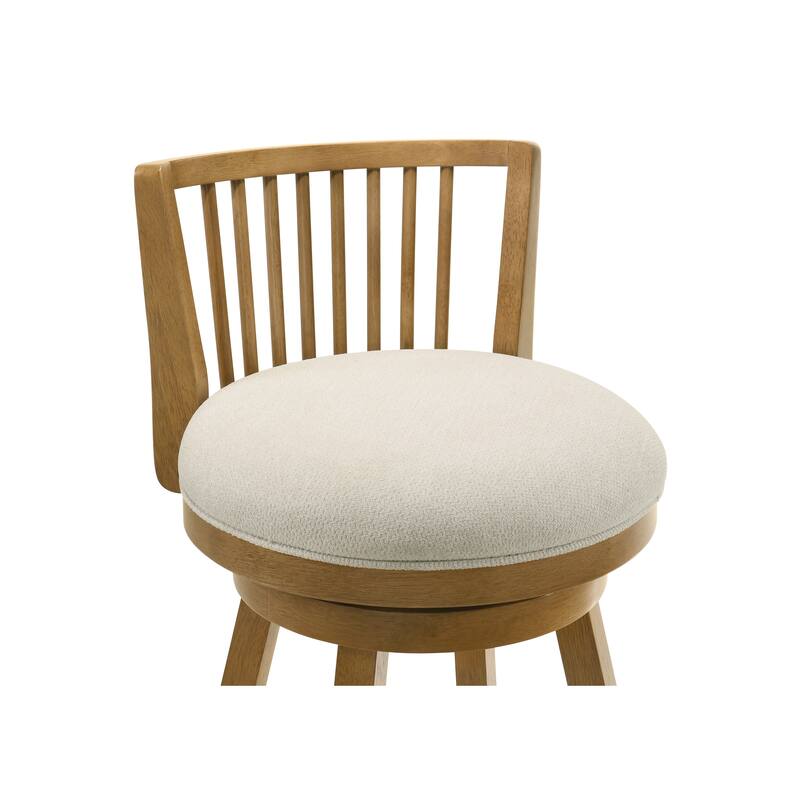 Harper Modern Swivel Bar Stool, Upholstered Counter Height Chair with Solid Wood Frame