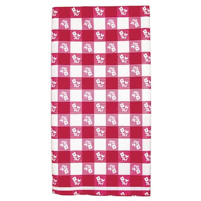 12 Red White Gingham Plastic Banquet Party Table Covers 108"