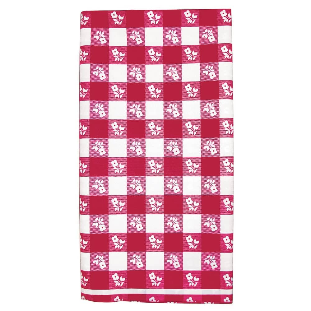 12 Red White Gingham Plastic Banquet Party Table Covers 108"