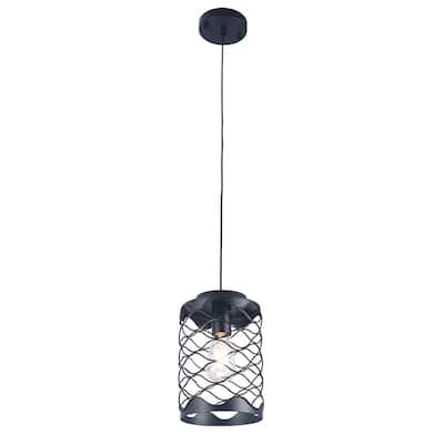 Bella Depot 6.7" Small Pendant Light for Kitchen Island, Hallway Farmhouse Black Dimmable Adjustable