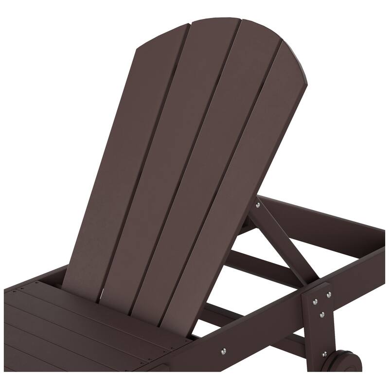 Polytrends Laguna Hdpe All Weather Outdoor Patio Pool Reclining Armless Chaise Lounge With Wheels