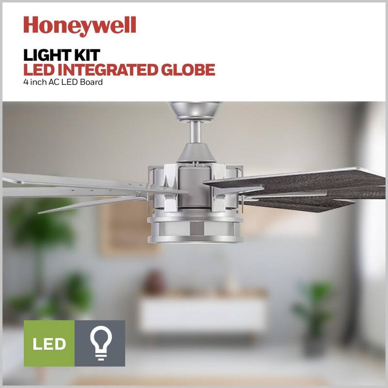 56" Honeywell Kaliza Pewter Indoor Modern LED Ceiling Fan with Light and Remote Control