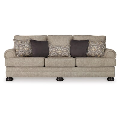 Kana Sofa, 5 Accent Throw Pillows, 100 Inch Classic Brown Polyester