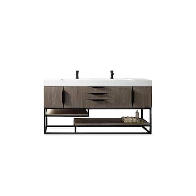 James Martin Vanities 983-V72D-R-MB-GW Columbia 72" Free Standing