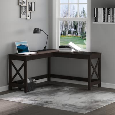 HOMCOM 57" L-Shaped Corner Desk, Computer Home Office Desk and Writing Table