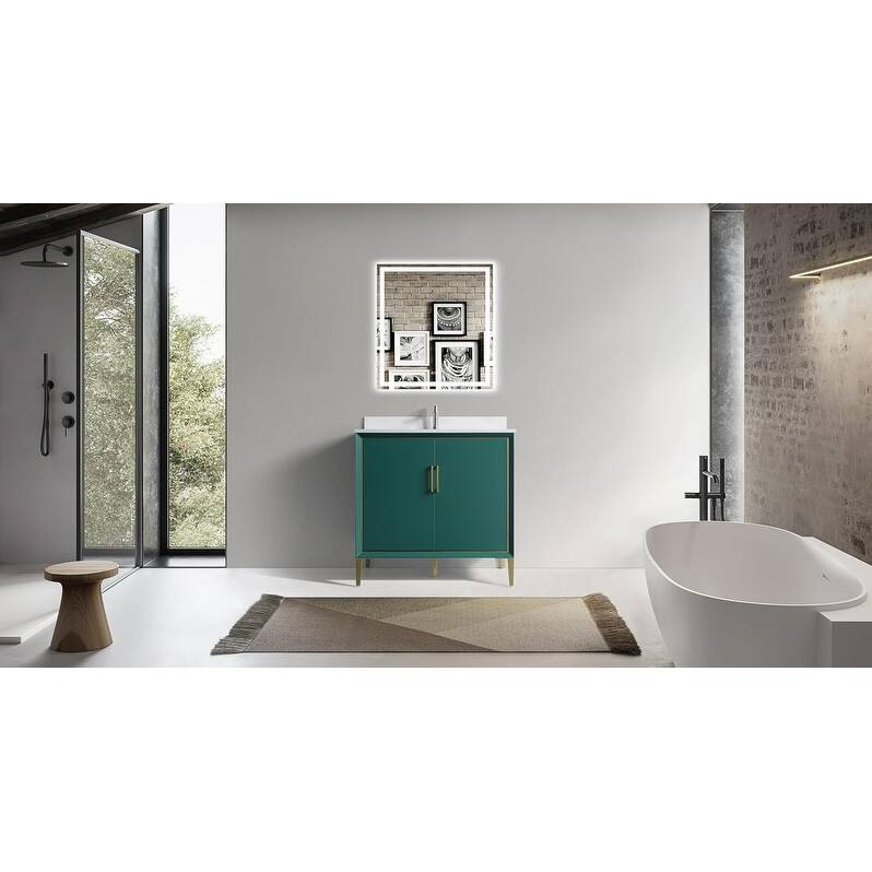 VSD Freestanding Shaker Bathroom Vanity with Cultured Marble Sink
