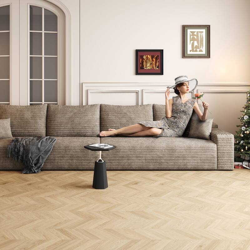 140" Cloud Sectional Couch with Deep Seat, No Assembly Required