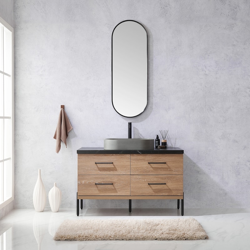 Trento Bath Vanity with Sintered Stone Top with Concrete Sink (O)