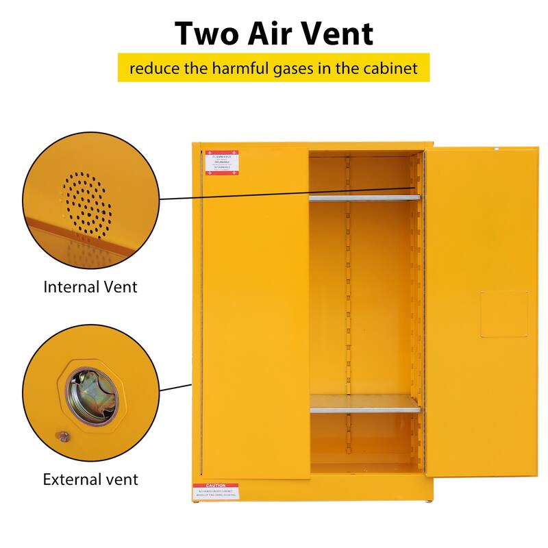 Steel Flammable Safe Storage Cabinet with 2 Shelf