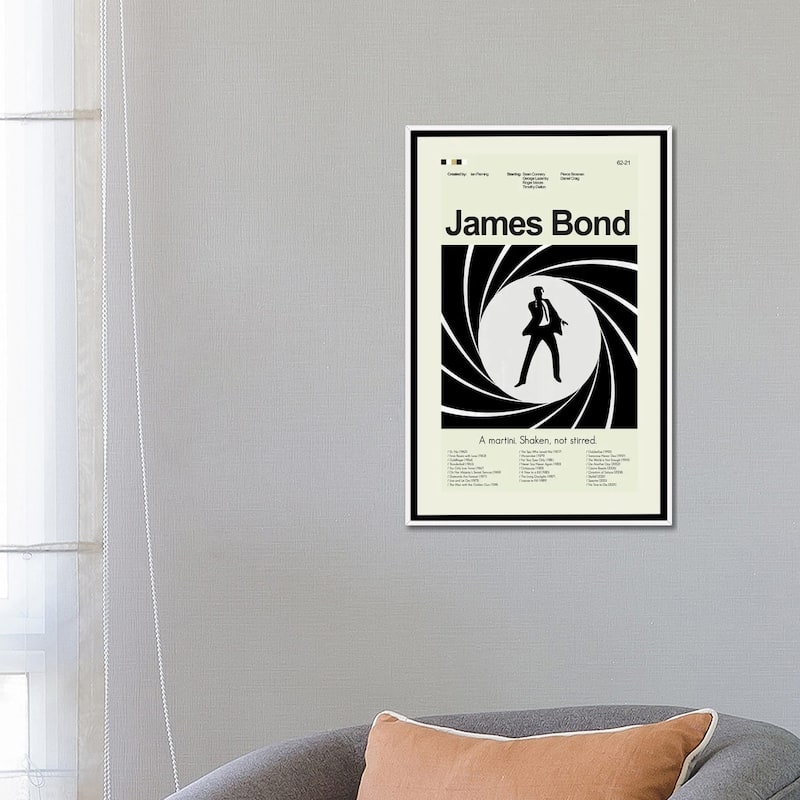 iCanvas "James Bond" by Prints and Giggles by Erin Hagerman Framed Canvas Print