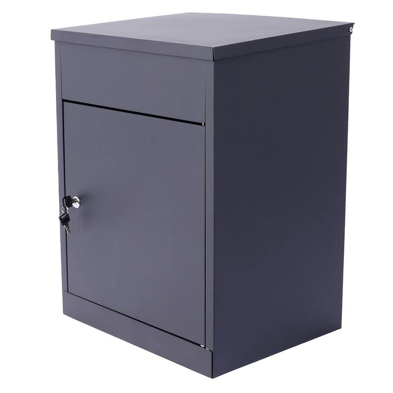 Wall Mounted Lockable and Anti-Theft Large Mailbox - Black
