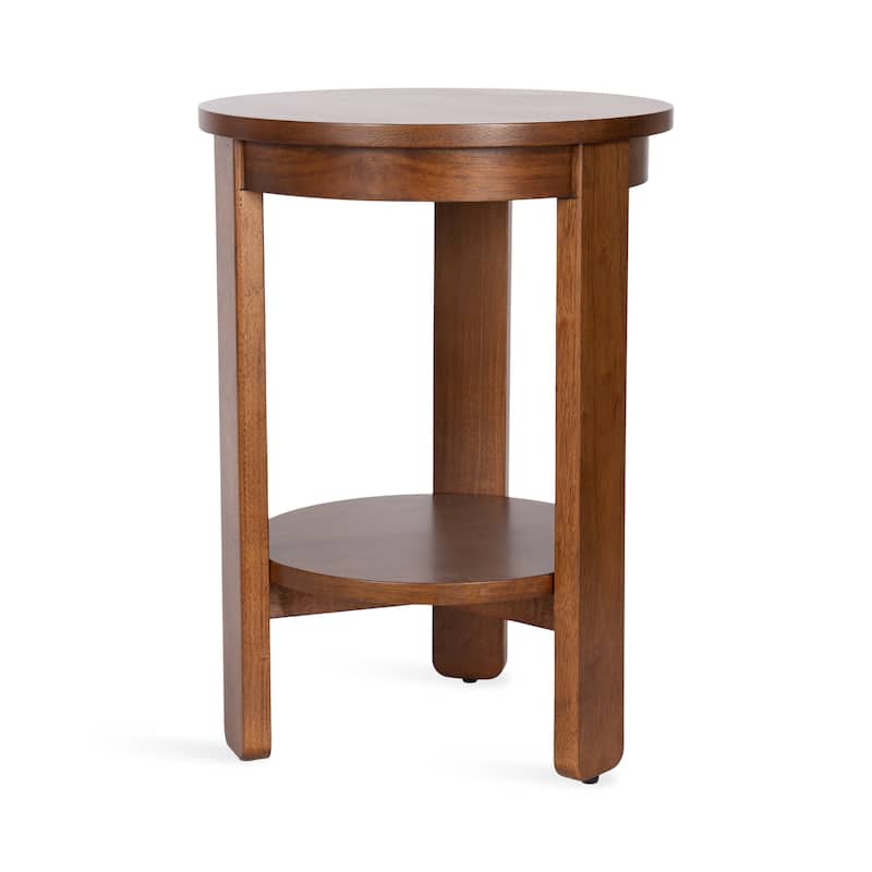Kate and Laurel Foxford Round Wood Side Table - 16x16x23 - Walnut Brown
