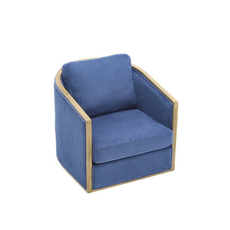 Accent Chair Sofa Chair with High-Density Foam and Curved Back, Degree Swivel Barrel Club Chair Lounge Chair