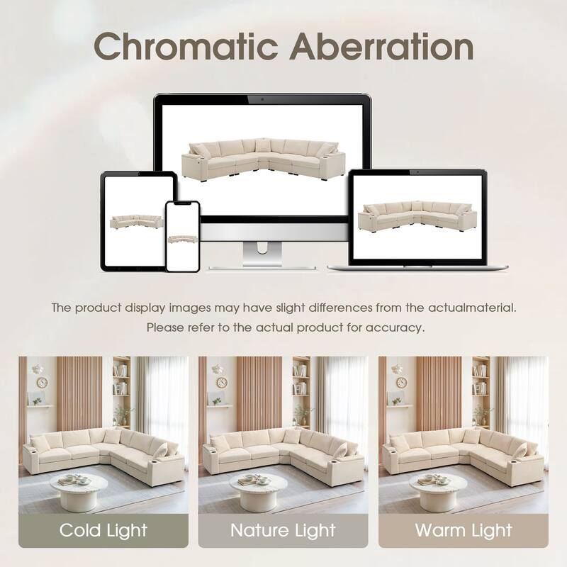 106" Convertible L-Shaped Modular Corduroy Sectional Sofa with Armrest Storage Cup Holders USB Charger Corner Couch