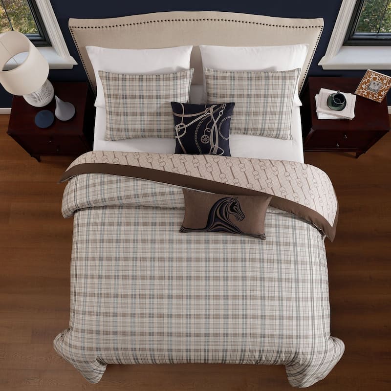 Bebejan Equestrian 100 % Cotton Sateen 5 Piece Reversible Comforter Set