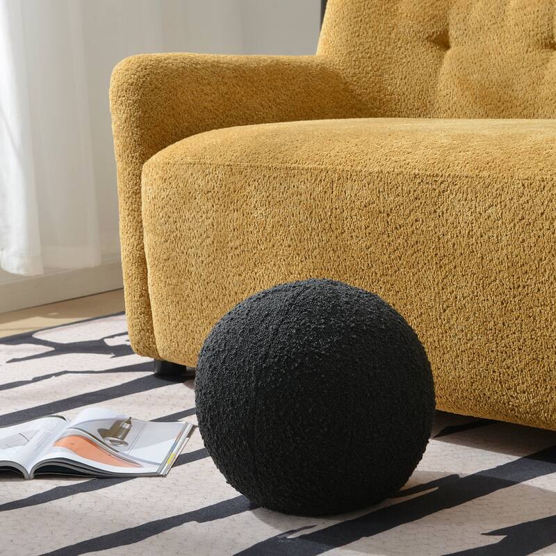 KINWELL Sherpa Boucle Detachable Sphere Decorative Throw Pillow
