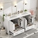 preview thumbnail 5 of 191, GDFStudio - Aurora Wood Bathroom Vanity Set with Ceramic Sink and Divided Drawers 60" - White