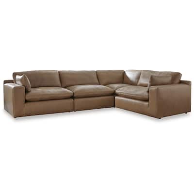 Signature Design by Ashley Emilia Brown 4-Piece Sectional - 130" W x 90" D x 36" H