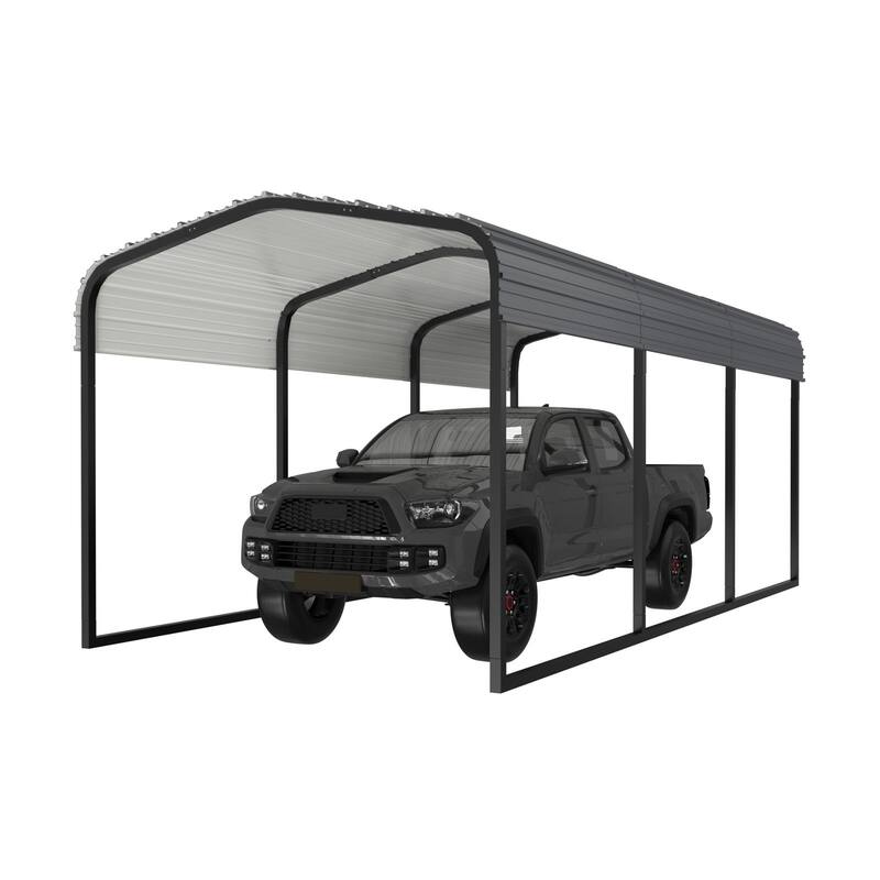 VEIKOUS Heavy Duty Metal Carport Galvanized Steel Shelter for Cars, Boats, and Tractors