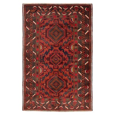 Teimani Red Rug 3'11" x 6'7" - 3'11 x 6'7