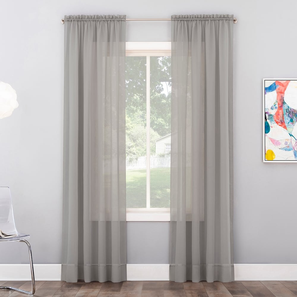 No. 918 Calypso Voile Sheer Rod Pocket Curtain Panel, Single Panel