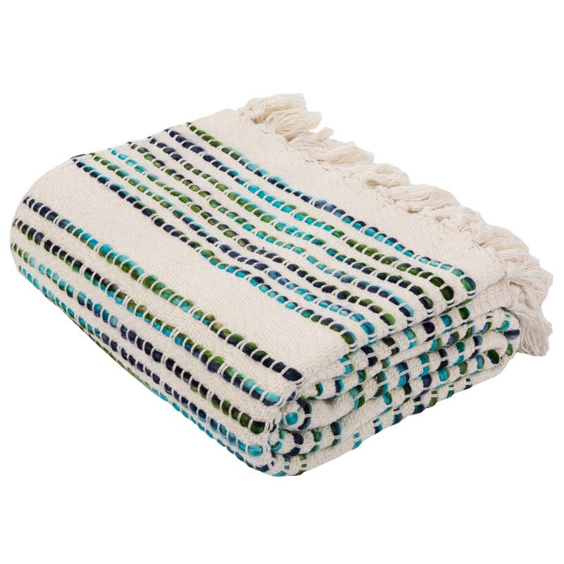 SAFAVIEH Bharti Cotton Fringe Throw Blanket