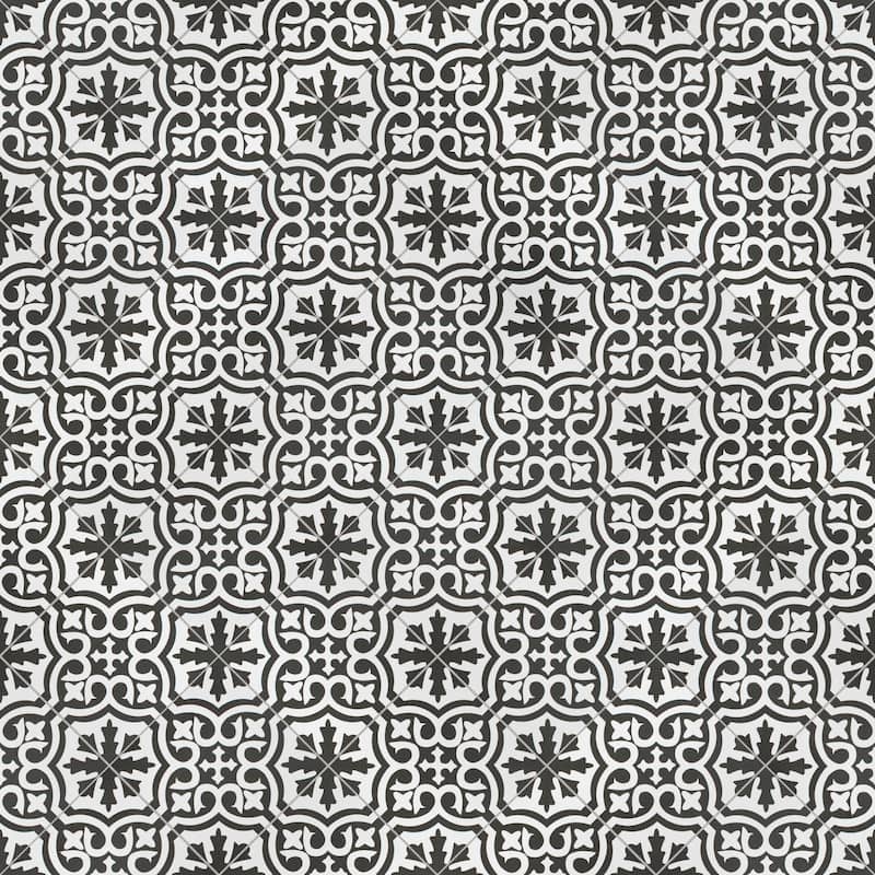 Merola Tile Berkeley II Black 17-5/8" x 17-5/8" Ceramic Floor and Wall Tile