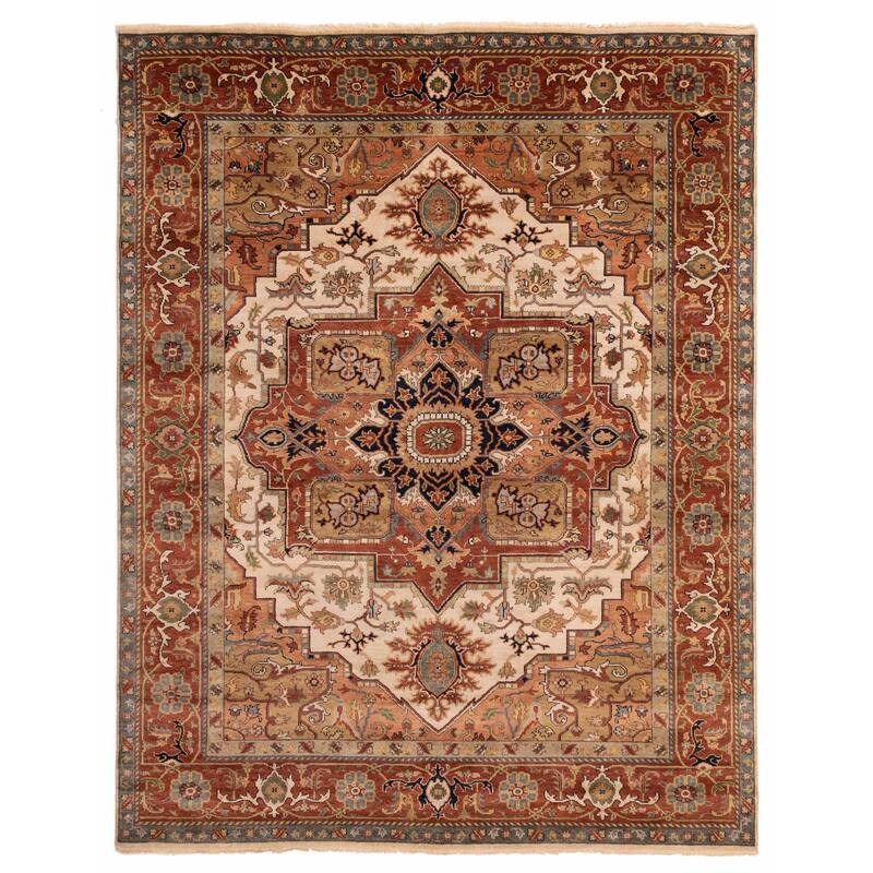 ECARPETGALLERY Hand-knotted Jules Sultane Ivory Wool Rug - 7'11 x 9'11