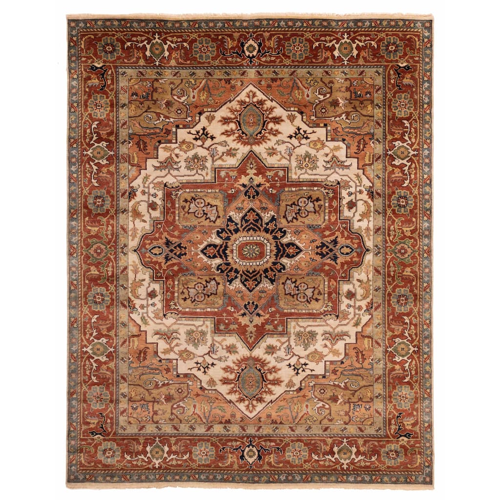 ECARPETGALLERY Hand-knotted Jules Sultane Ivory Wool Rug - 7'11 x 9'11