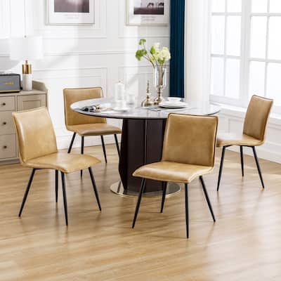 Minimalist 19" Wide Faux Leather Dining Chairs