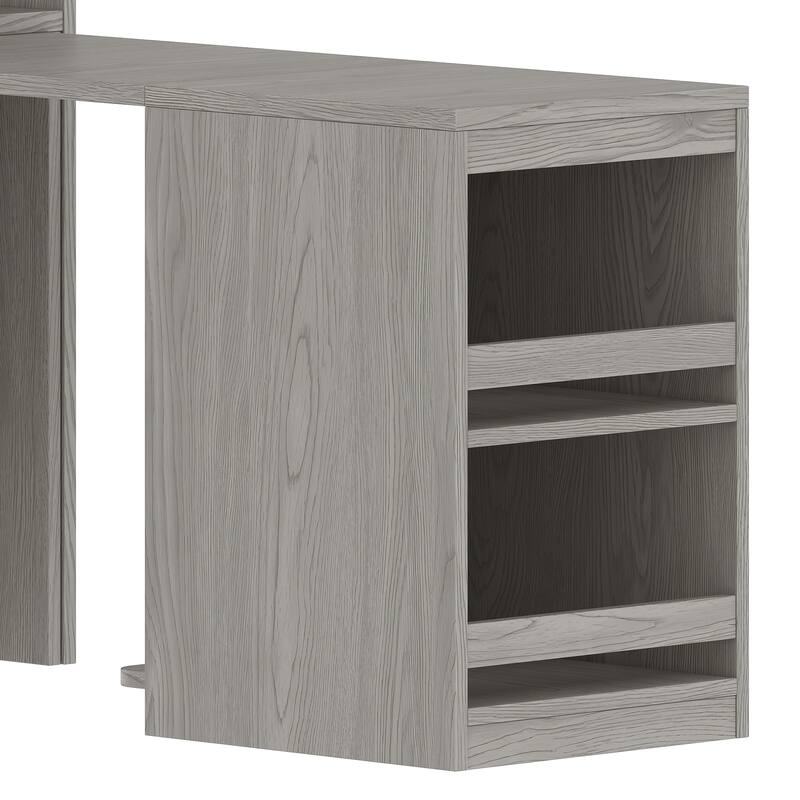 2-Door Wardrobe with Convertible Desk, Multiple Drawers & Hanging Storage