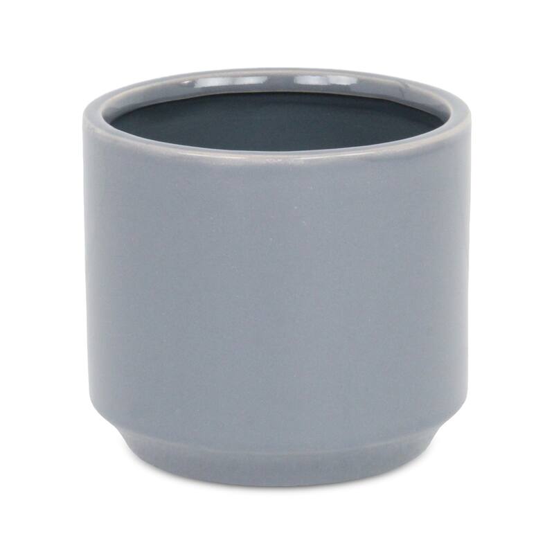 Elegora Straight Side Solid Color Ceramic Pot - Gray
