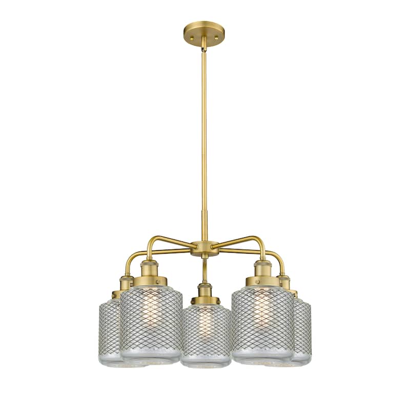Innovations Lighting Edison - 5 Light 24" Stem Hung Chandelier - Brushed Brass